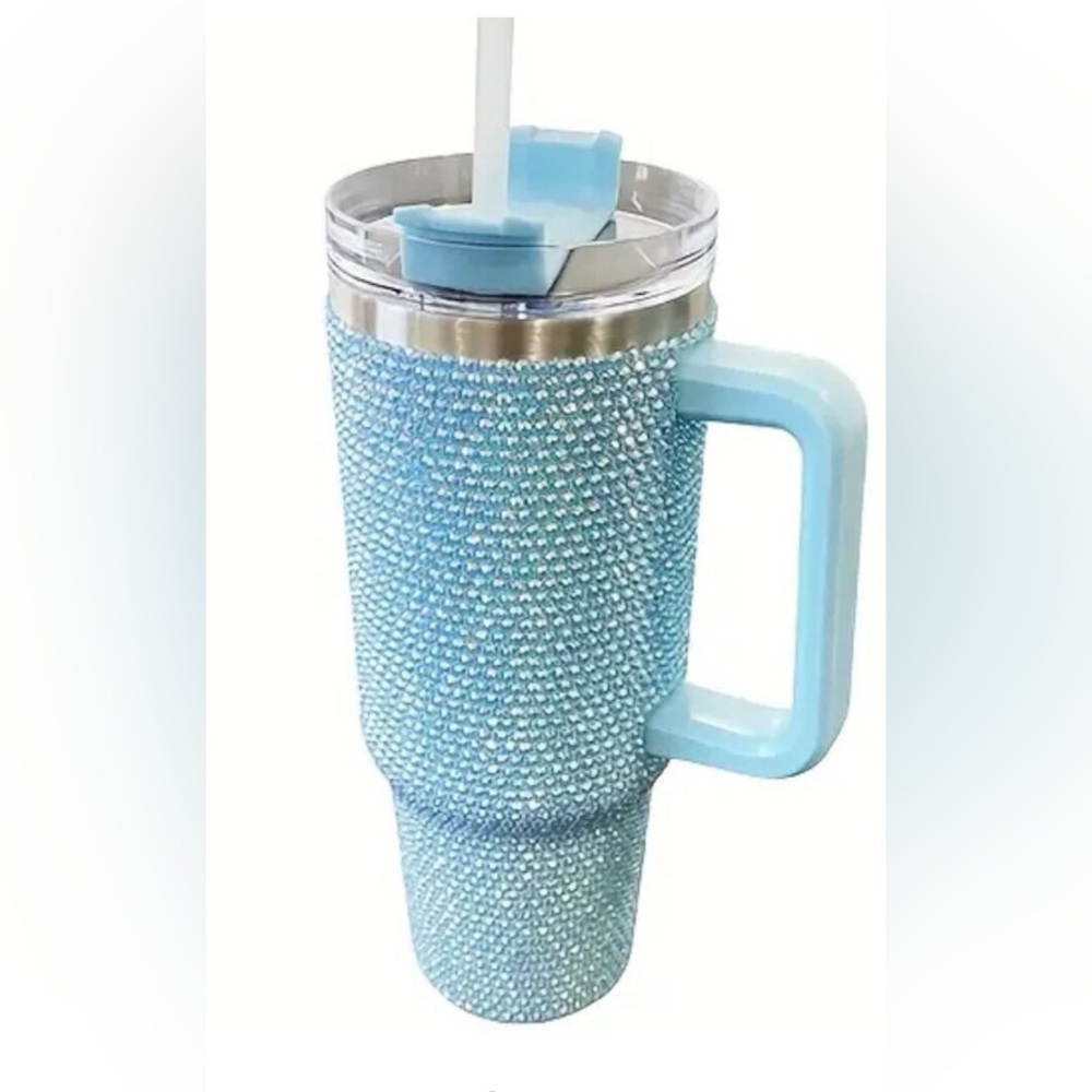 40oz Premium Rhinestone Insulated Stainless Steel, Insulated Tumbler New BLUE